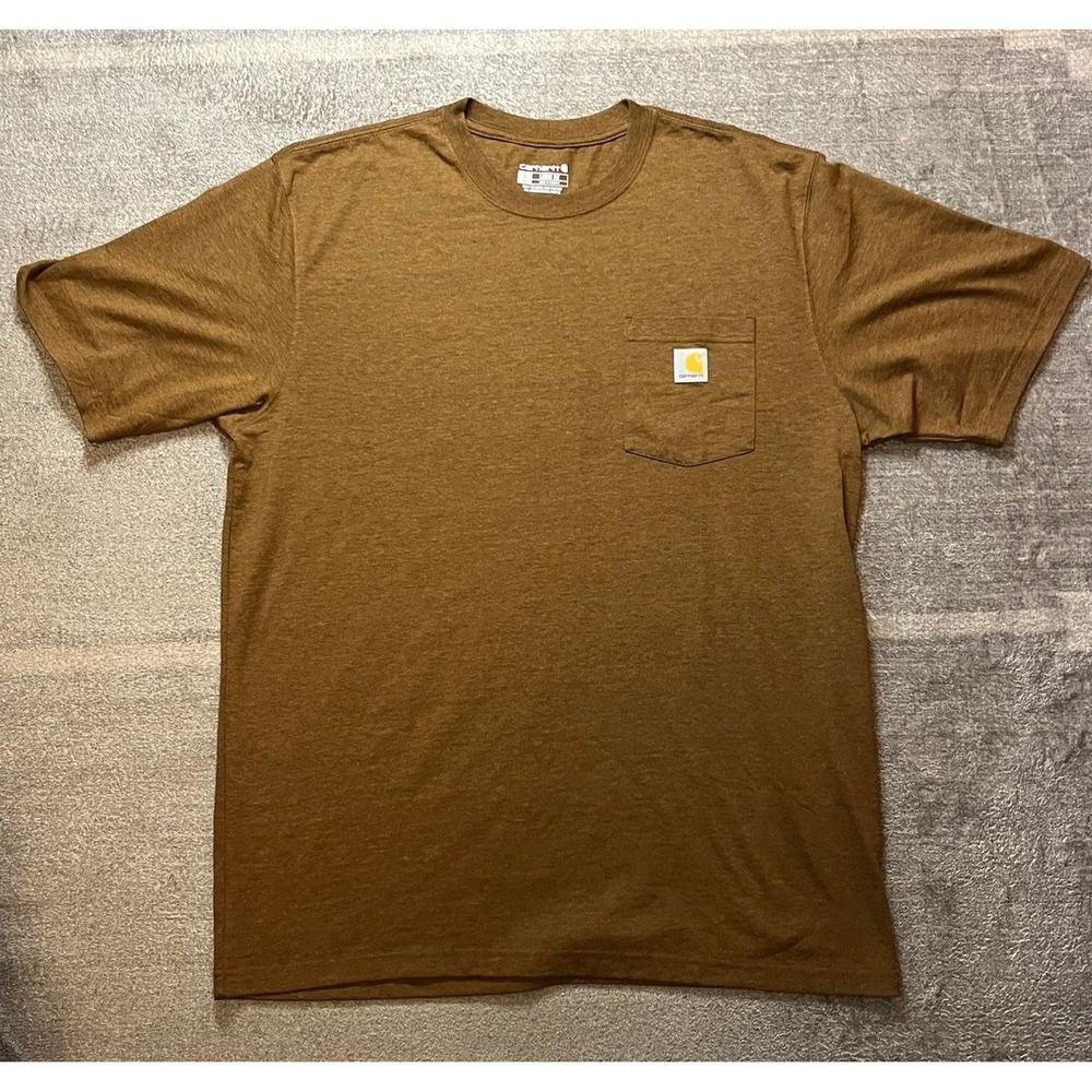 Carhartt Loose Fit Pocket T-Shirt Mens Large Tall Brown Short Sleeve Tee L Tall